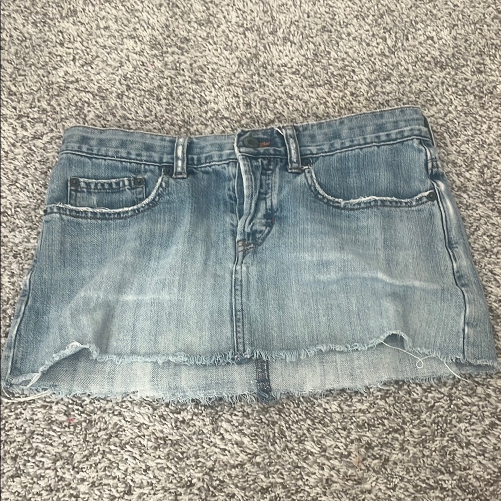Buckle Blue Mini Skirt Casual Chic
